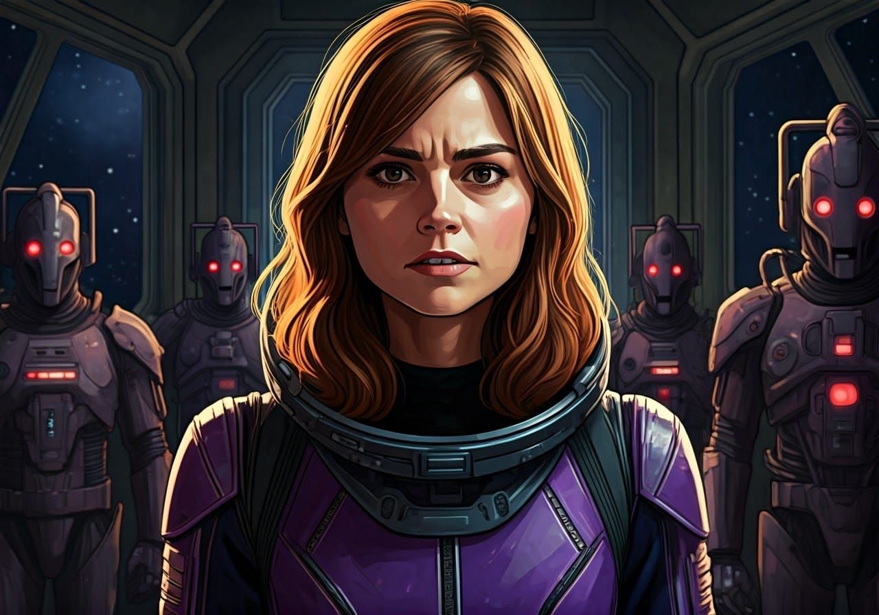 Cybermen Hunt Clara Oswald in Gritty Graphic Novel Style
