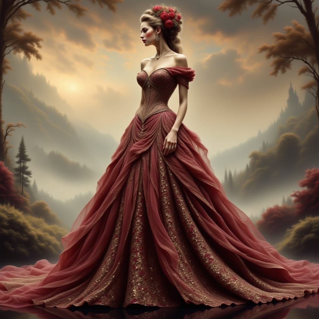 Beautiful Woman in a Stunning Gown