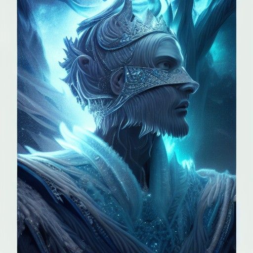 Intricate King of Ice: Hyperdetailed Concept Art