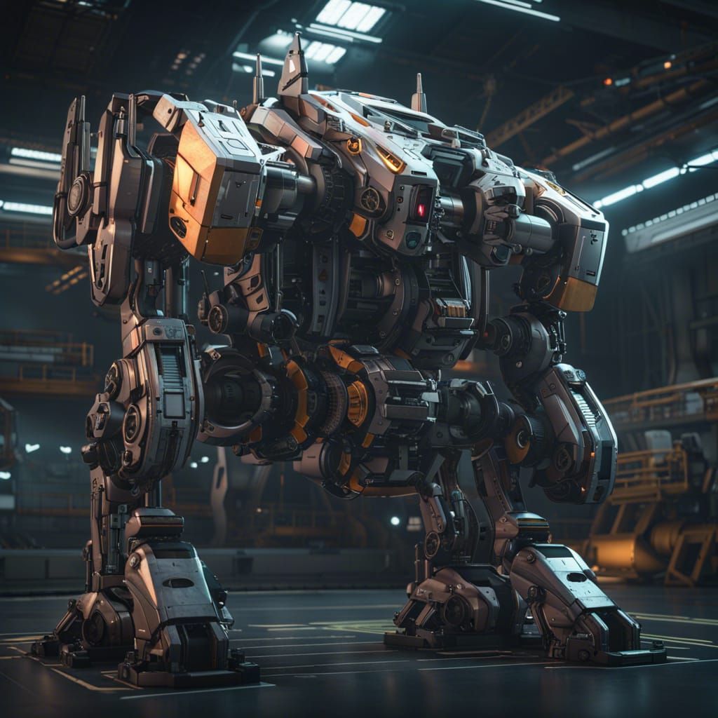 Futuristic Sci-Fi Mech Warrior in 3D