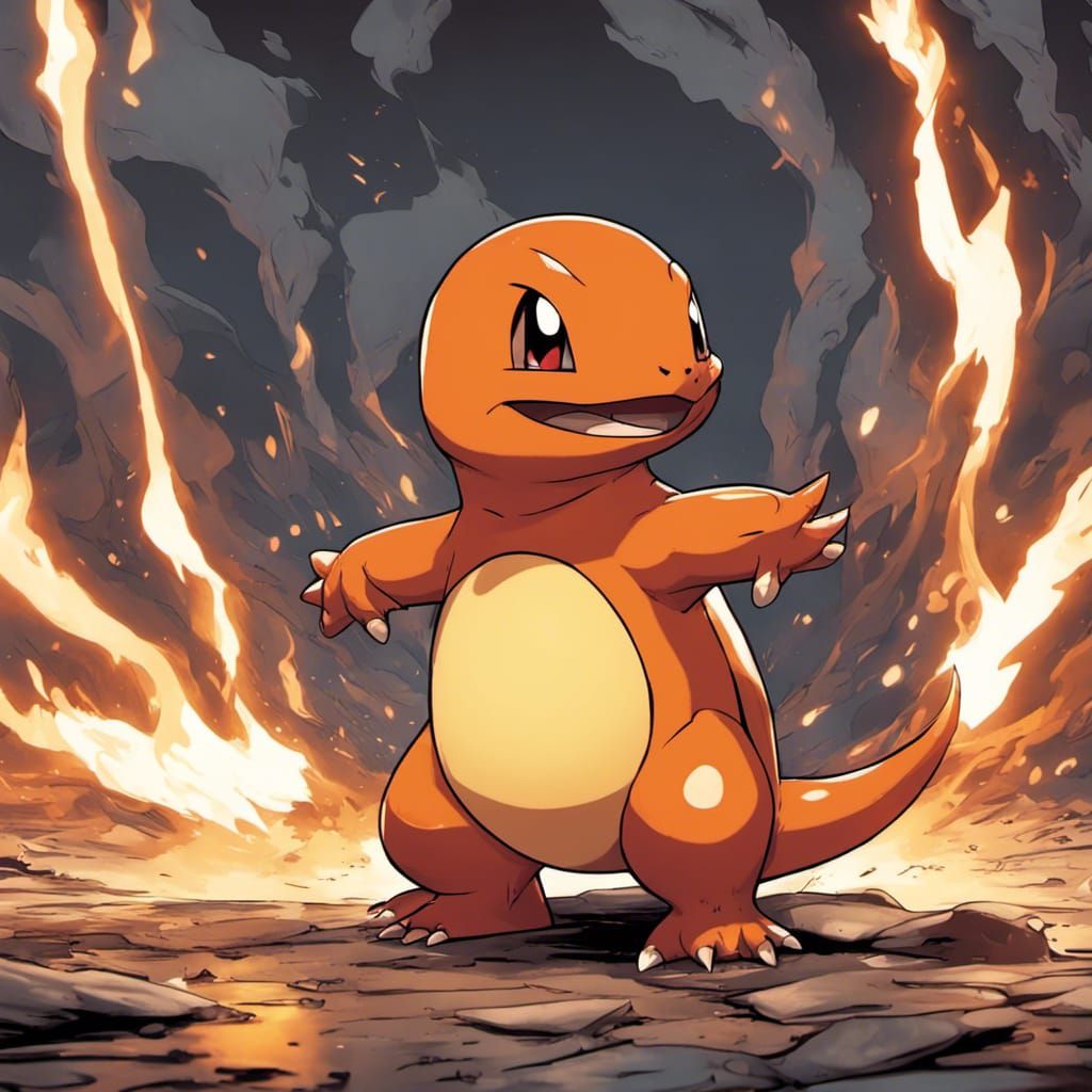 Glossy Charmander in Heroic Pose