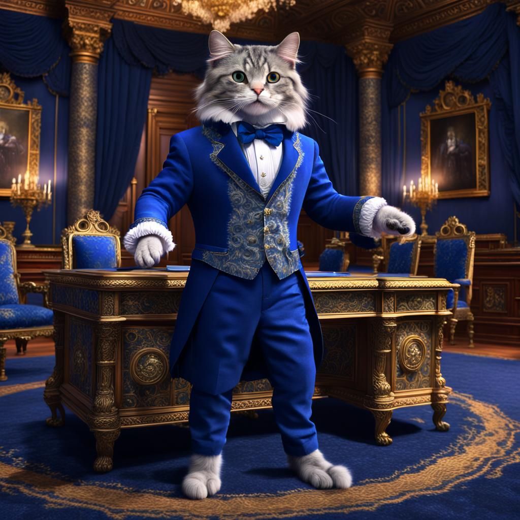 Renaissance Cat Ready to Give a Speech