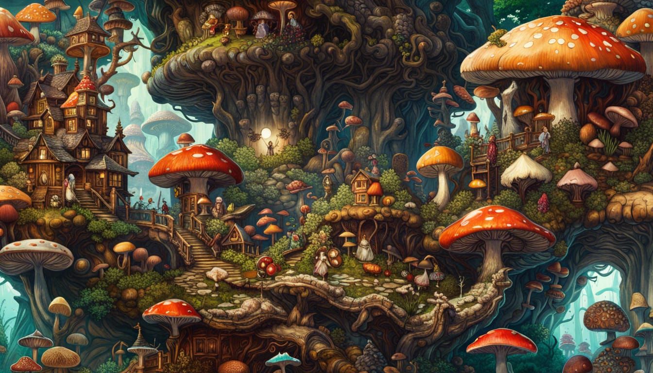 Fantastic Mushroom World: A Digital Masterpiece