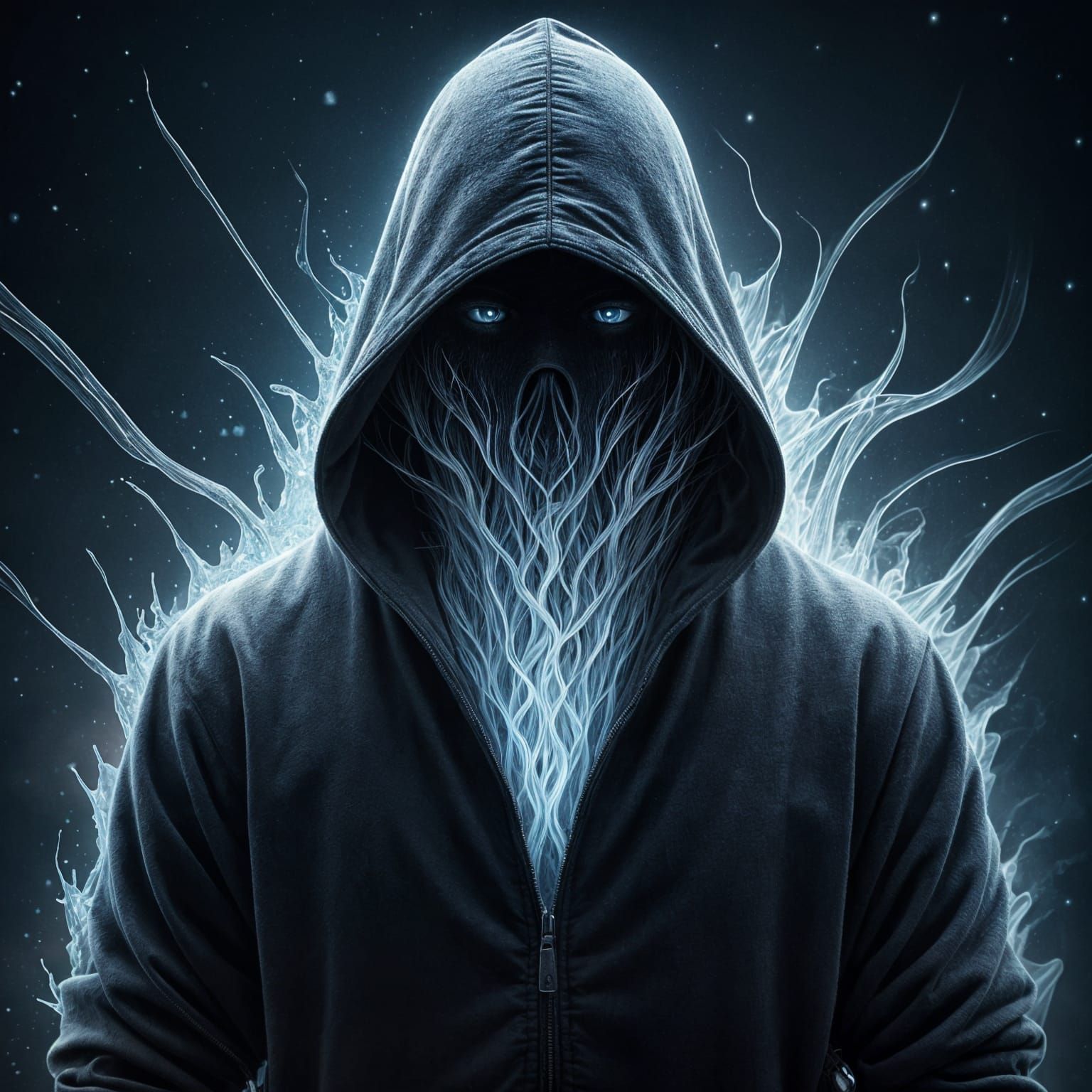 Surreal Hooded Figure Reveals Fantastic Landscape