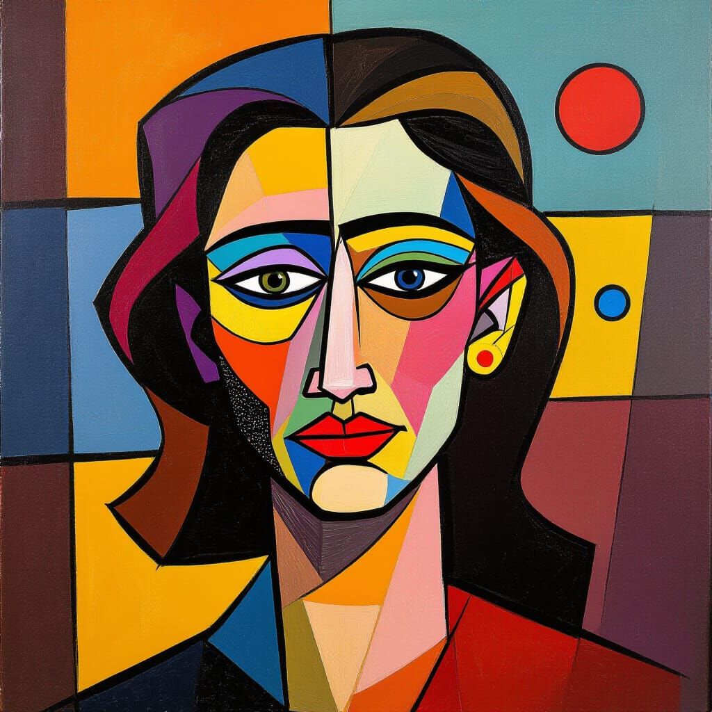 Abstract Woman: Cubist Painting Inspired by Modern Masters