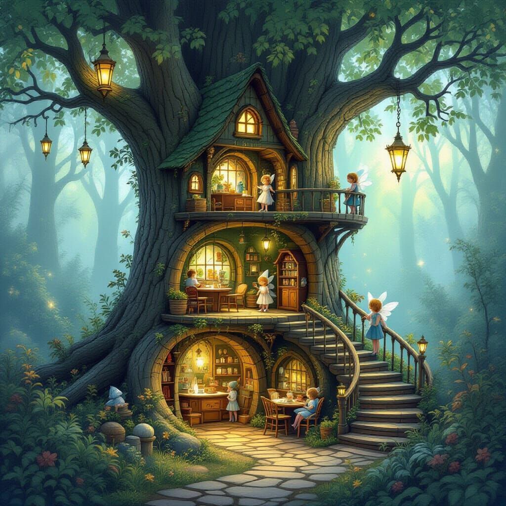 Magical Pixie Forest With Classrooms and Shops