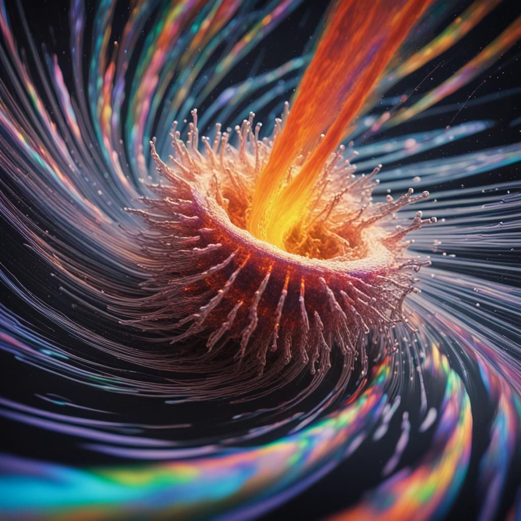 Diamond Splashing into Polychrome Paint Tornado