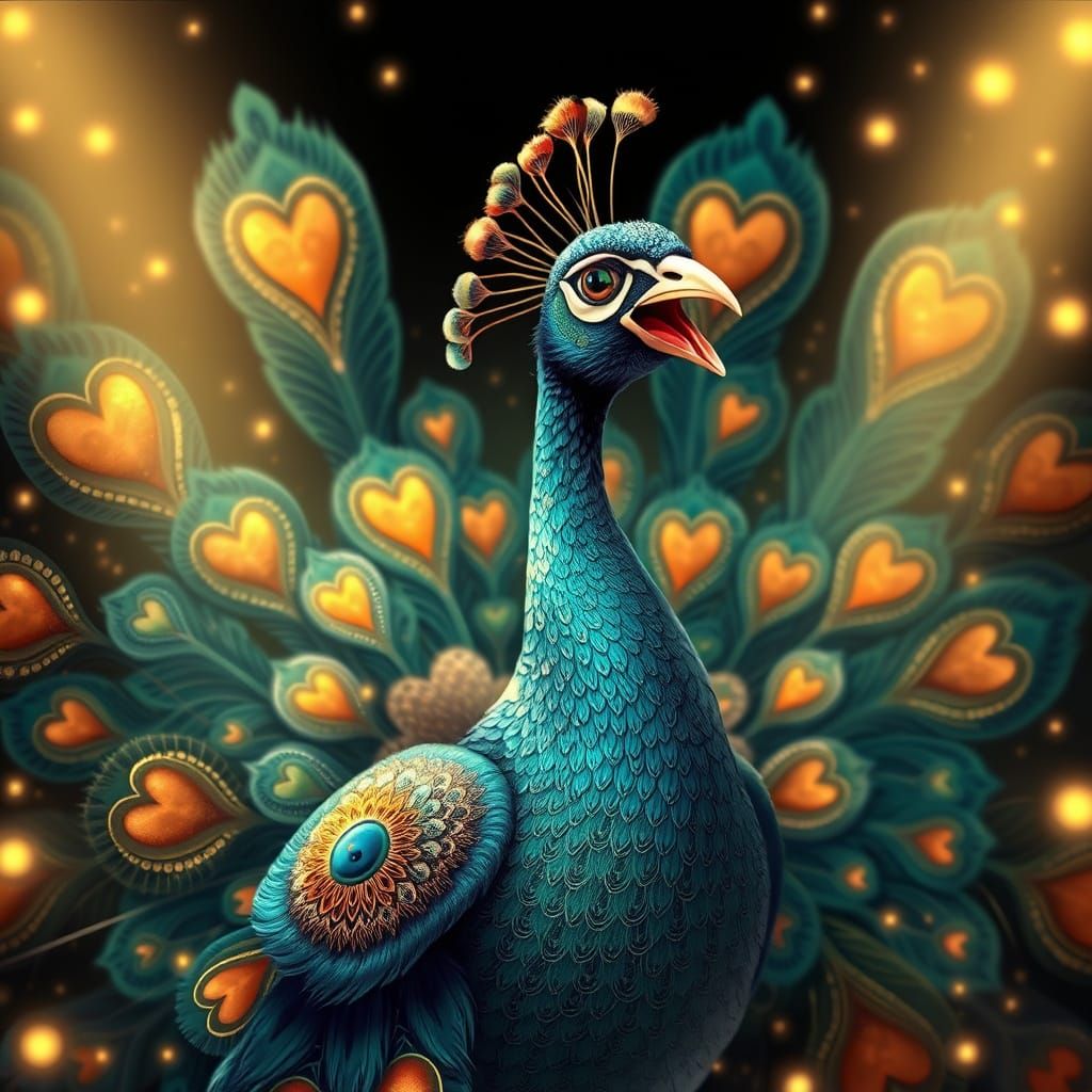 Majestic Peacock Red Carpet Glamour