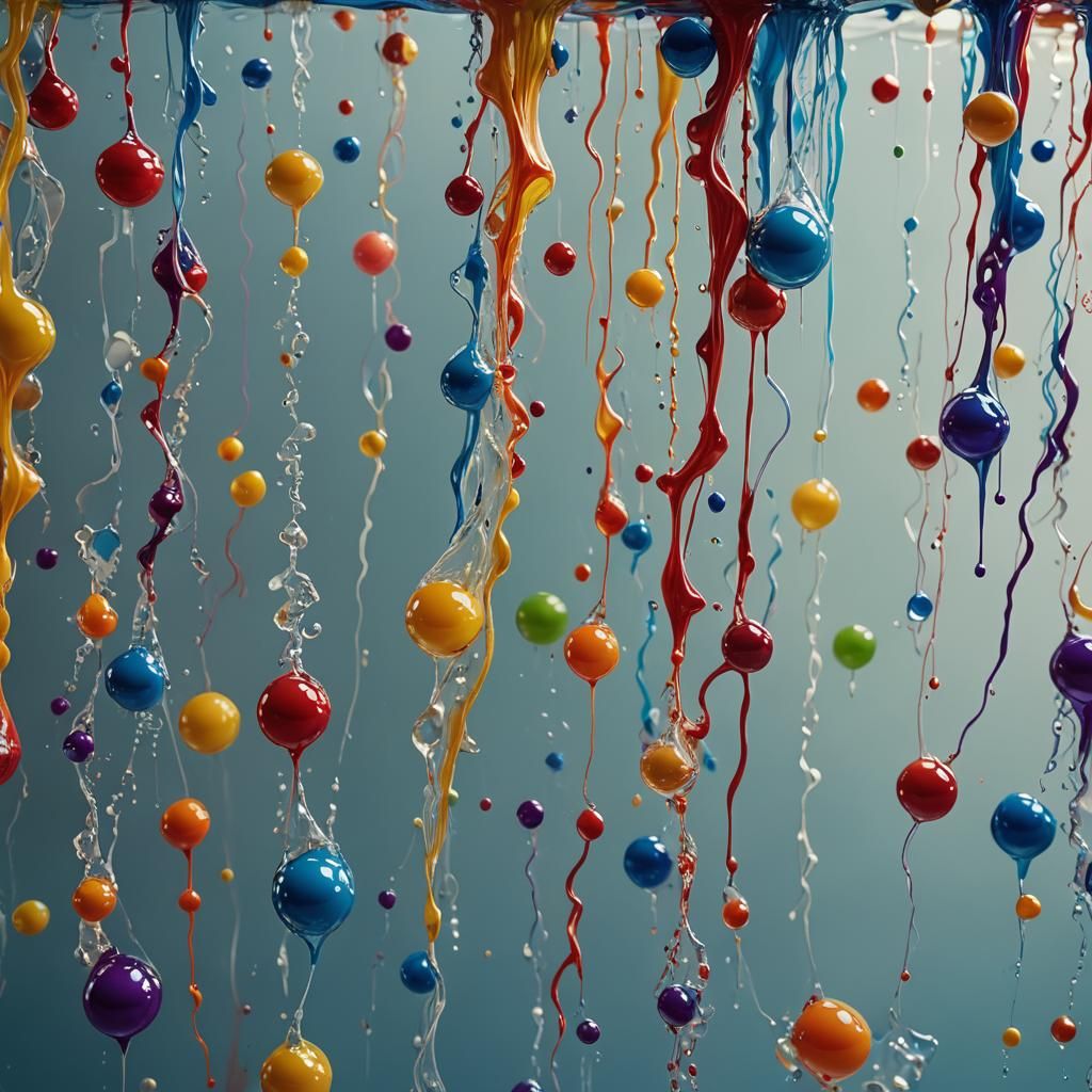 Surreal Wax Art Dripping into Water: Digital Masterpiece