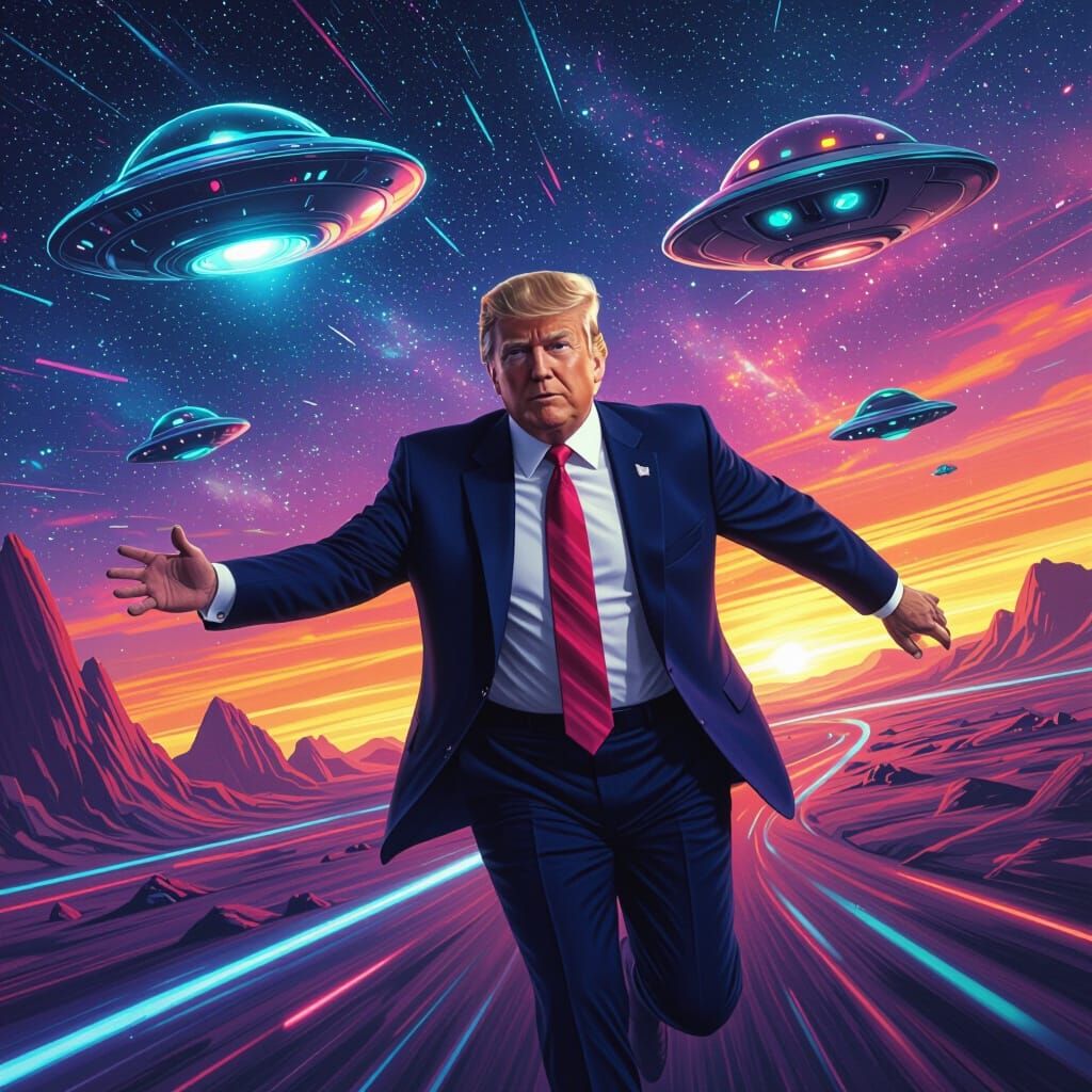 Trump's Intergalactic Alien Chase: A Sci-Fi Adventure