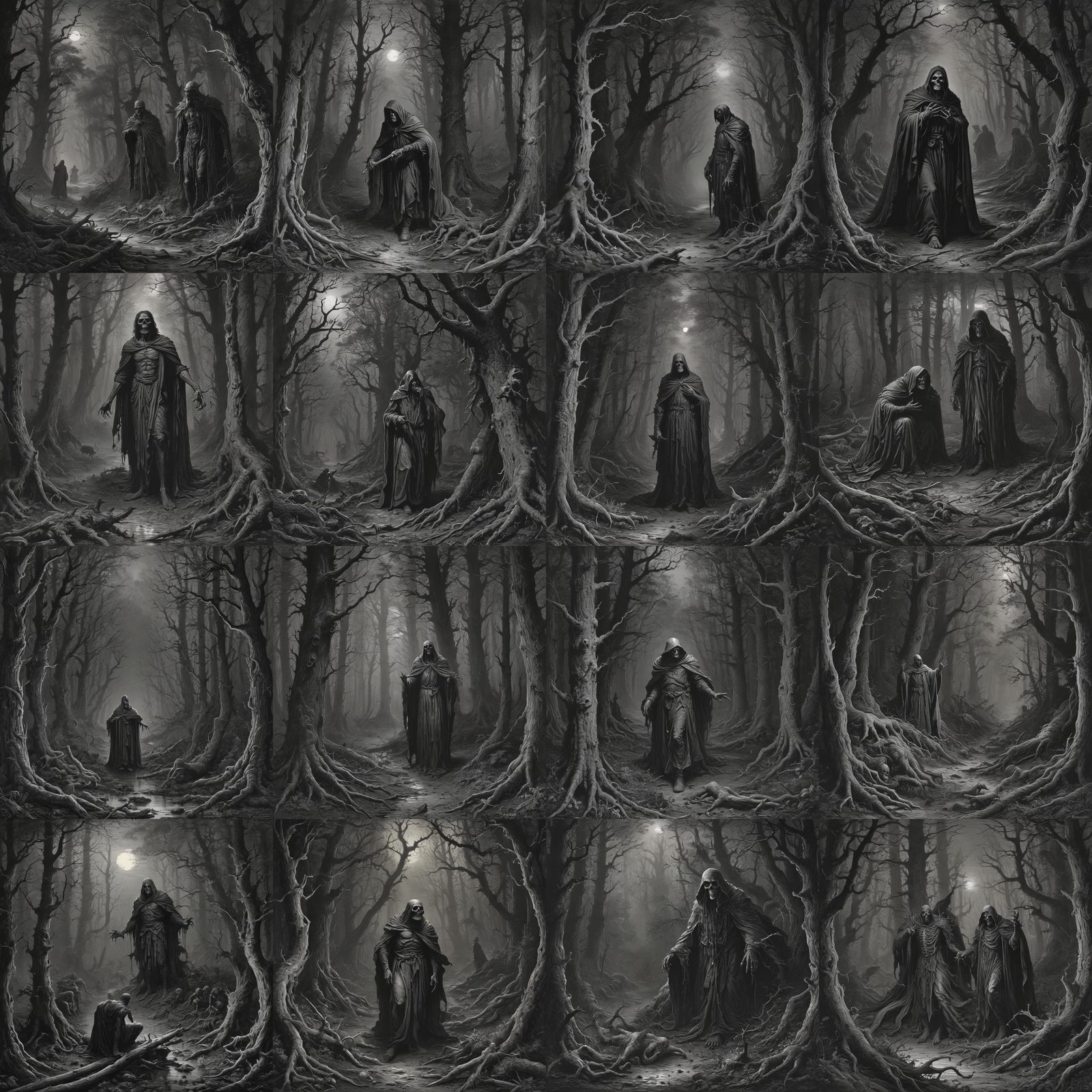 Horror Forest Inspired by Doré and Rutkowski