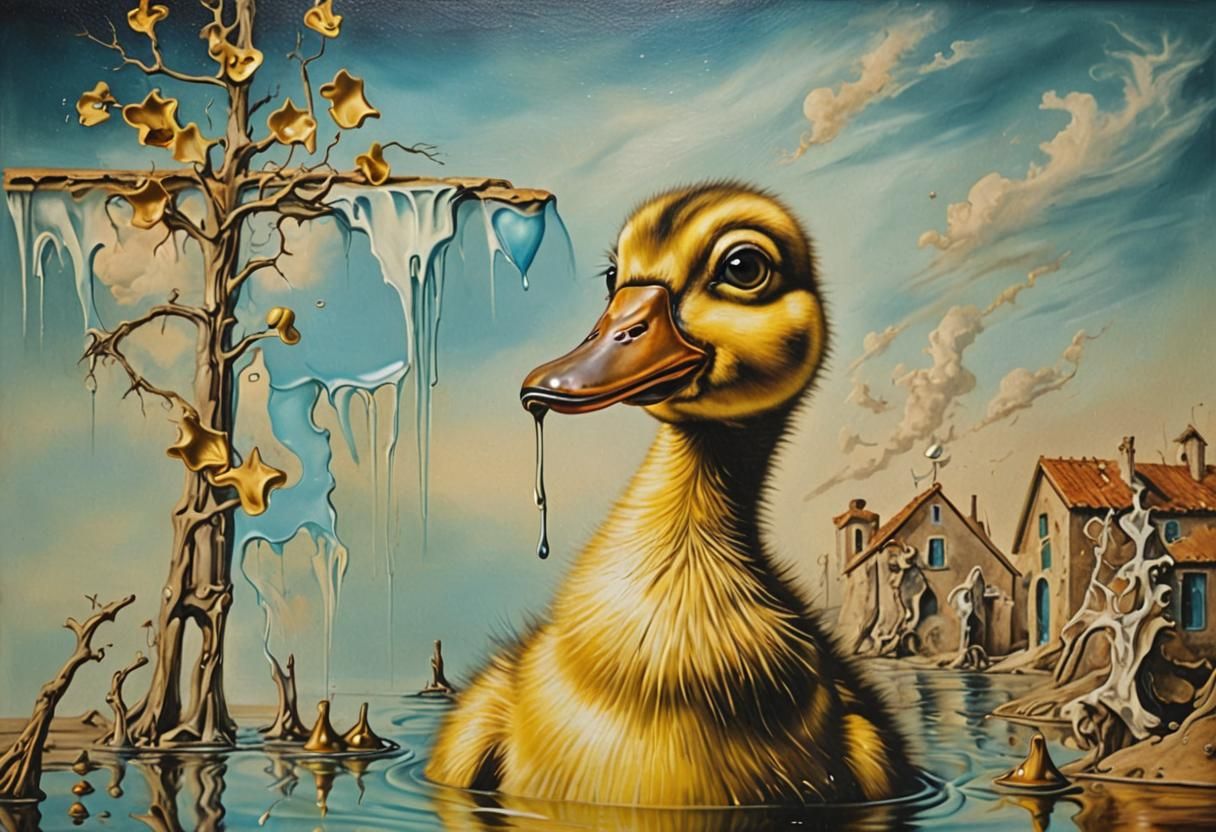 Surreal Duckling Melts in a Dali-esque Dream
