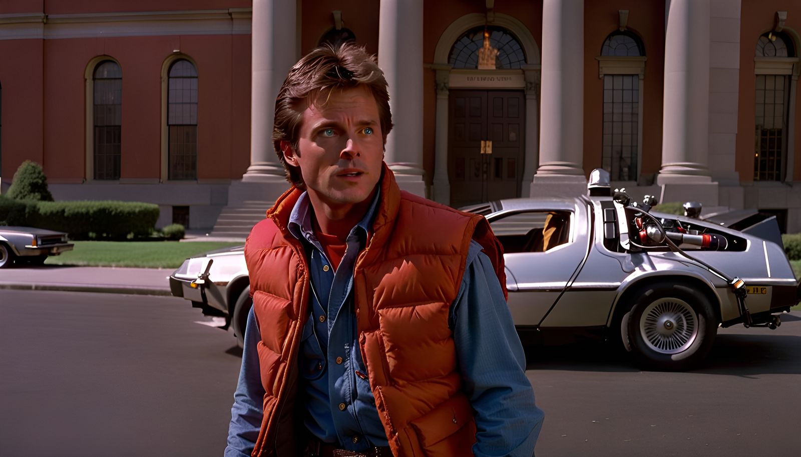 Marty McFly in Front of City Hall