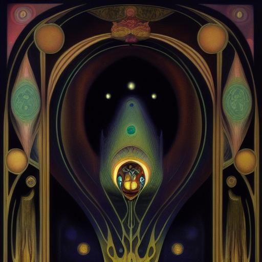 Dark Star Artwork at Cryptid Museum, Abstract Painting