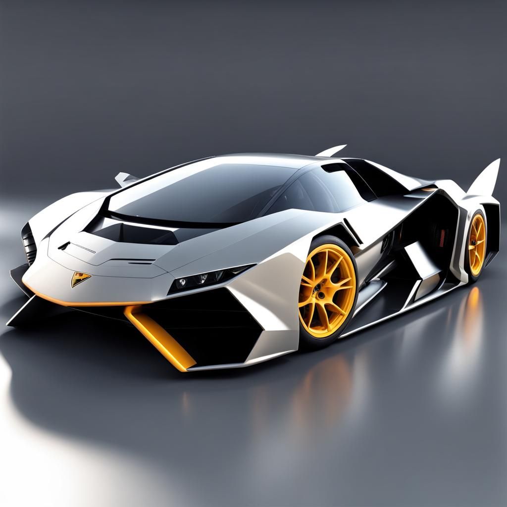 Futuristic Lamborghini Race Car With Rear Wing