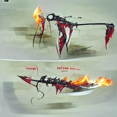 Blood Scythe to Fire Spear Concept Art