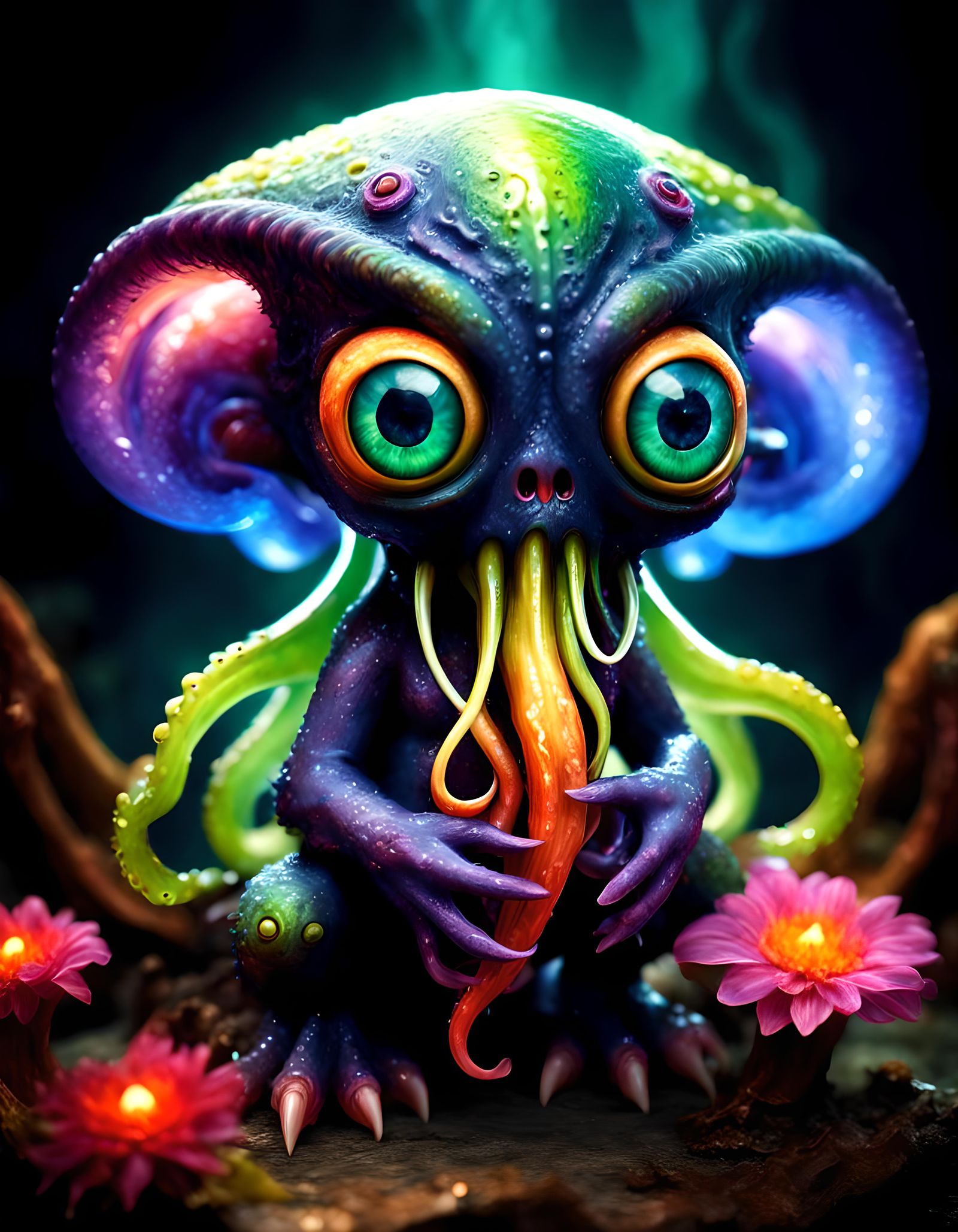 Adorable Eldritch God in High Fantasy Setting