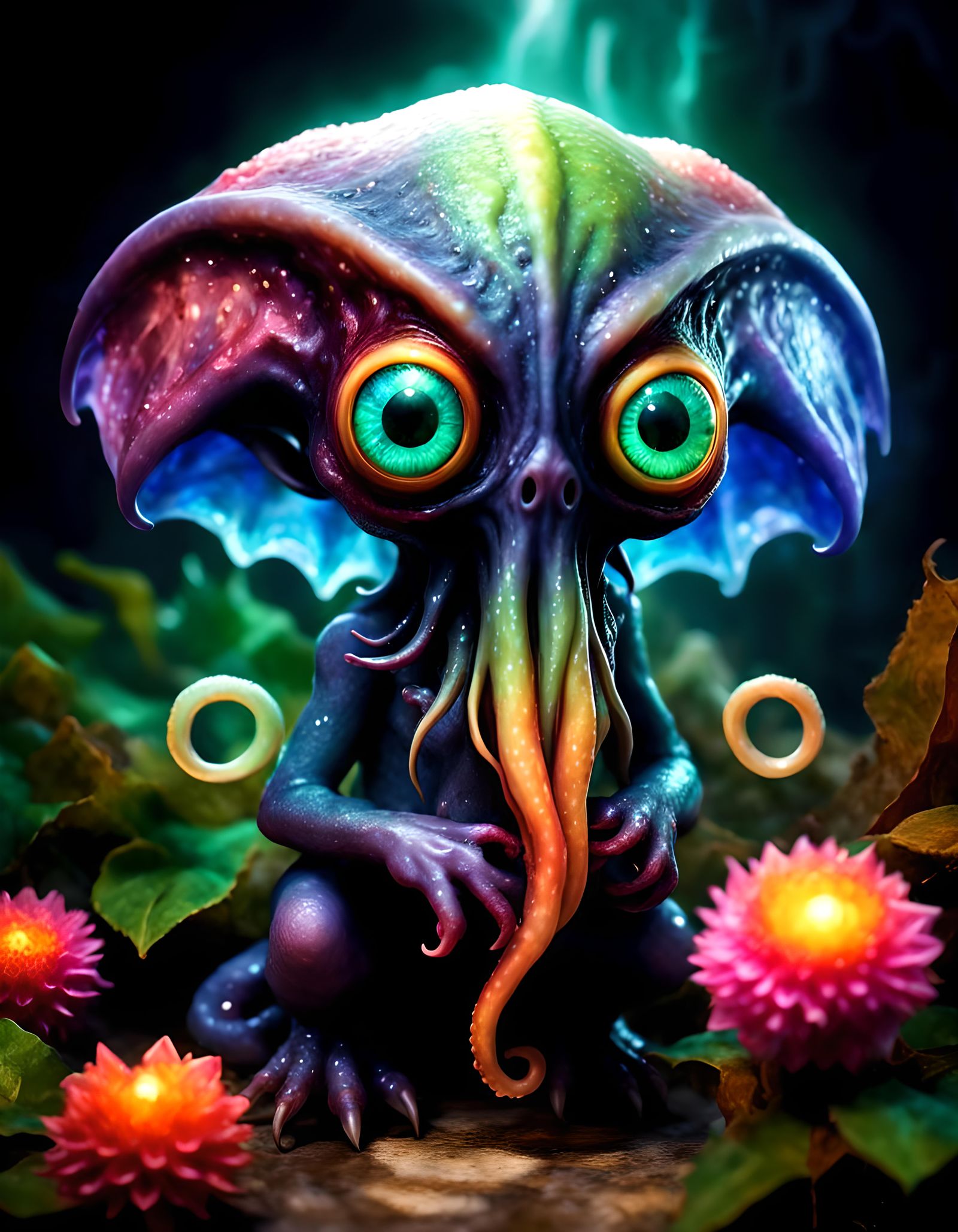 Sympathetic Eldritch God with Fractal Tentacles in 8K