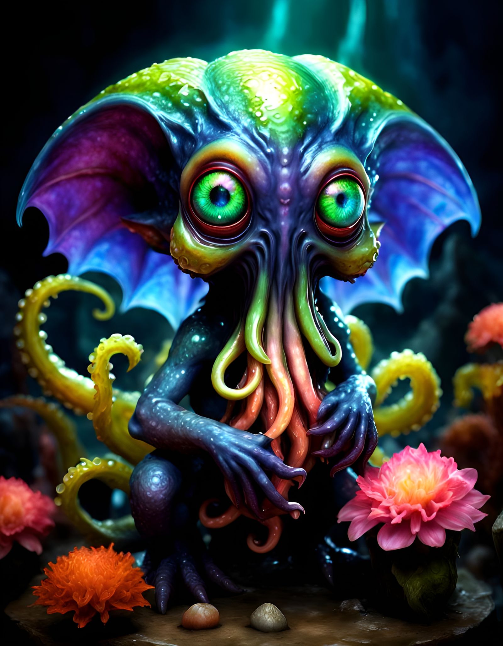 Adorable Eldritch God in High Fantasy Setting
