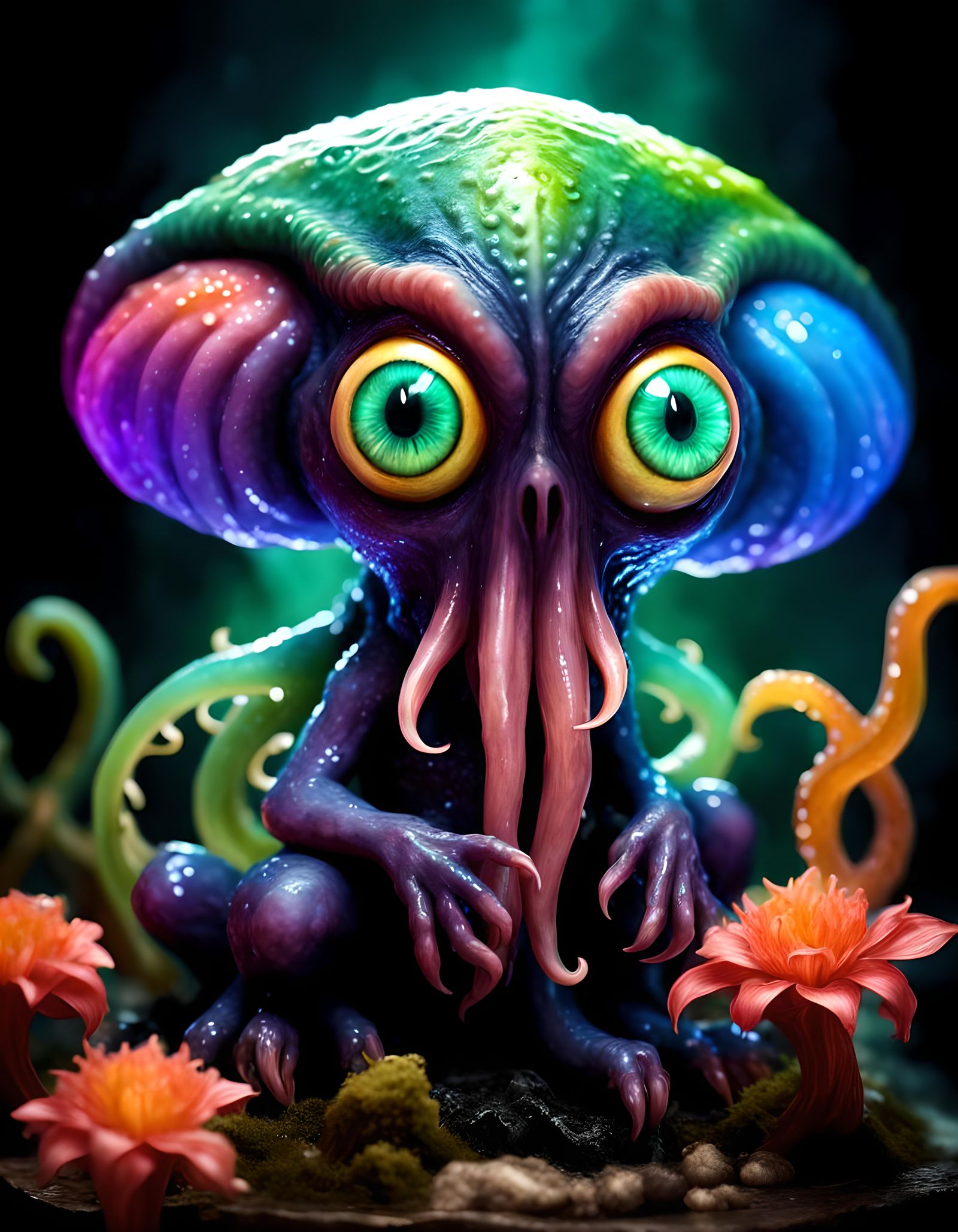 Adorable Eldritch God in High Fantasy, 3D Render