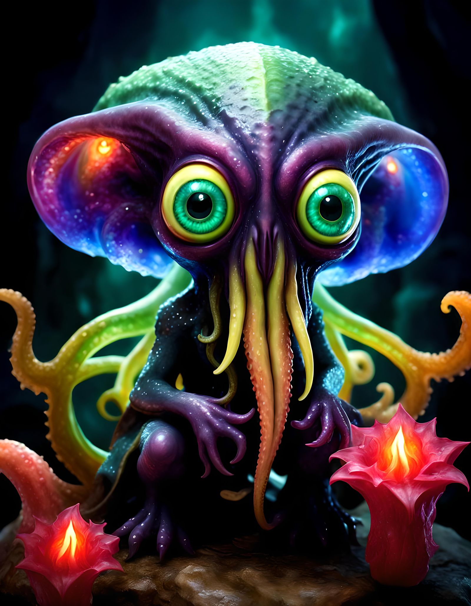 Adorable Eldritch God in High Fantasy, Hyperrealistic