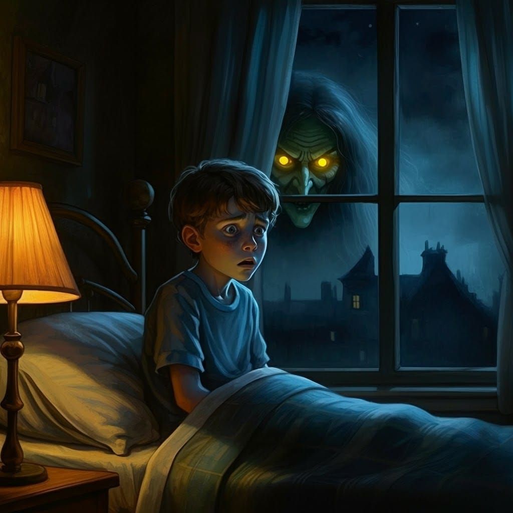 Boy's Midnight Terror: Witch at the Window