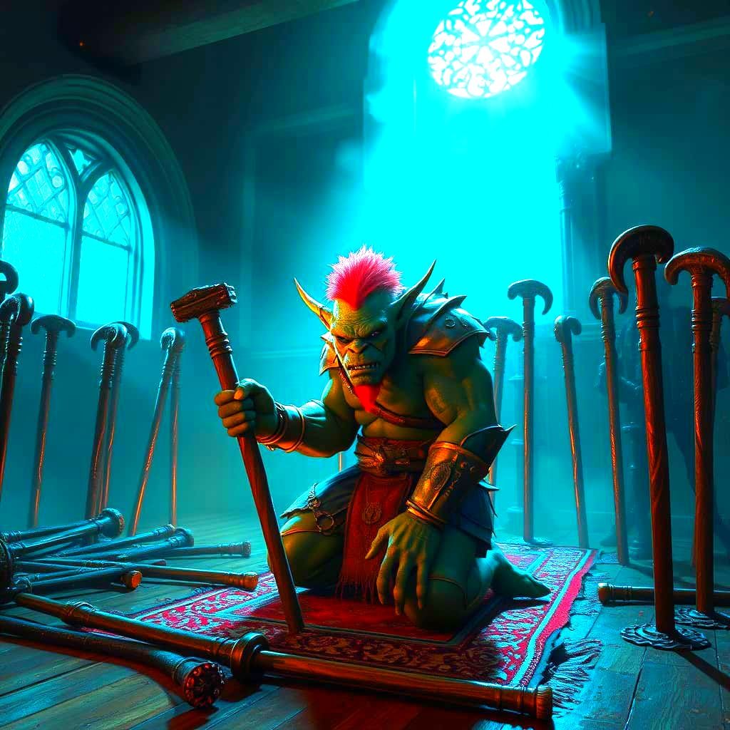 Dark Fantasy Ogre Submissive in Whipping Room