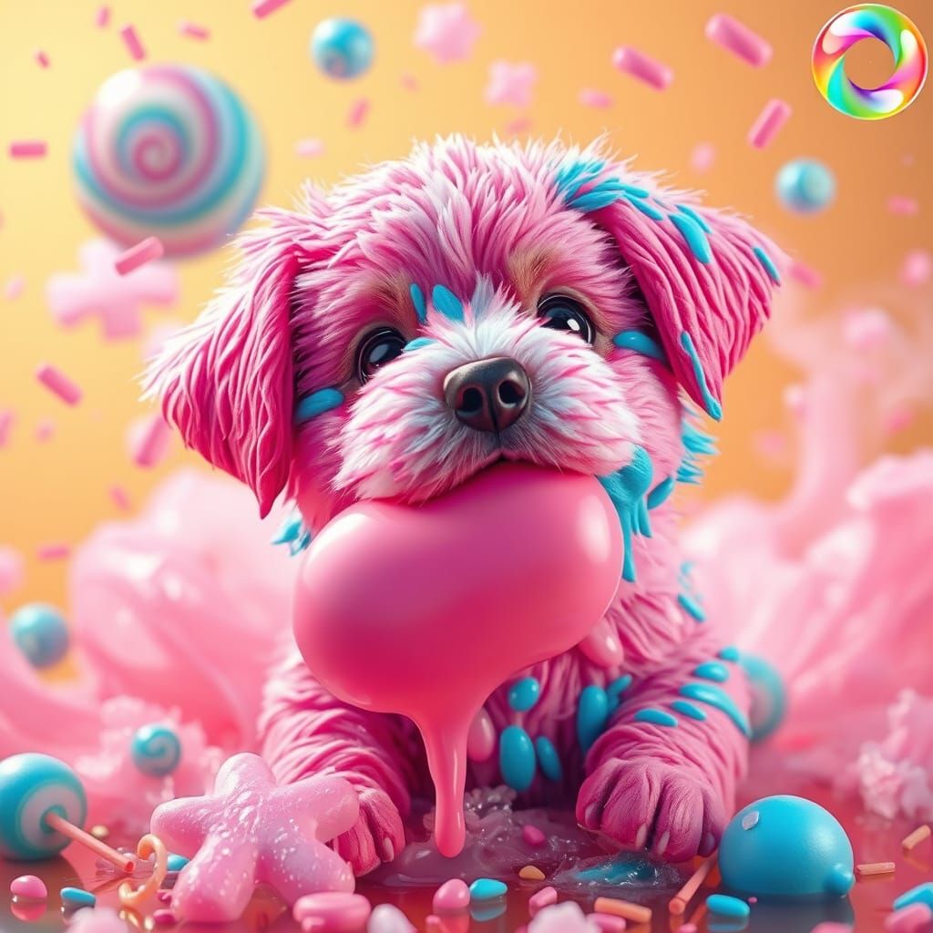 Vibrant Candy Wonderland in Whimsical Digital Art