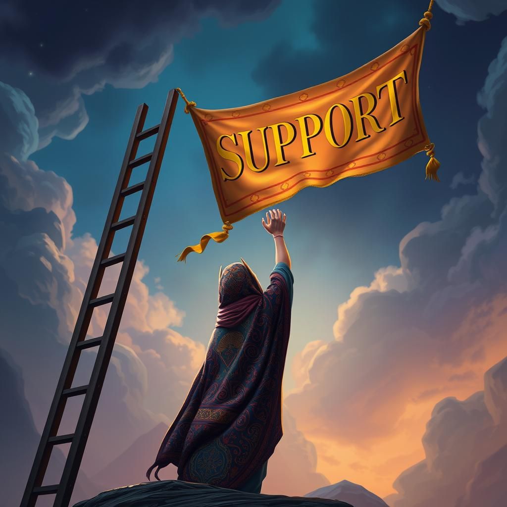 Mystical Figures Hang Support Banner: Matte Painting