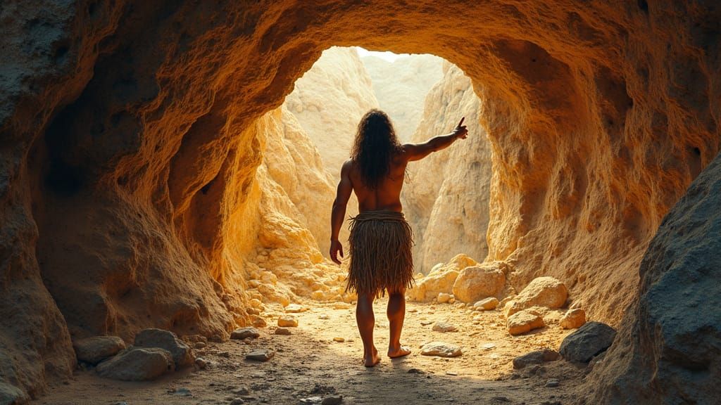 Prehistoric Cave Artwork in Primal Earthy Style