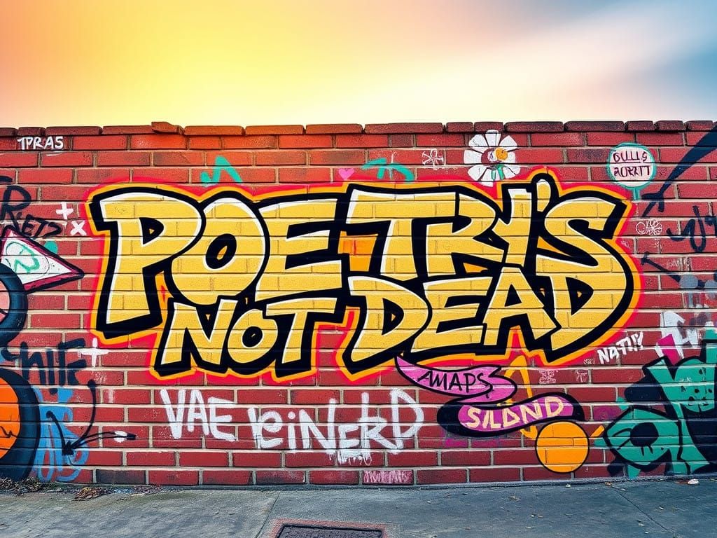 Vibrant Street Art with Graffiti Text