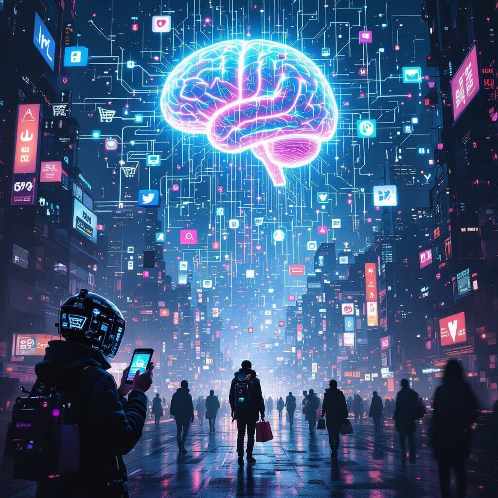 Cyberpunk City: Modern Addiction Symbolized