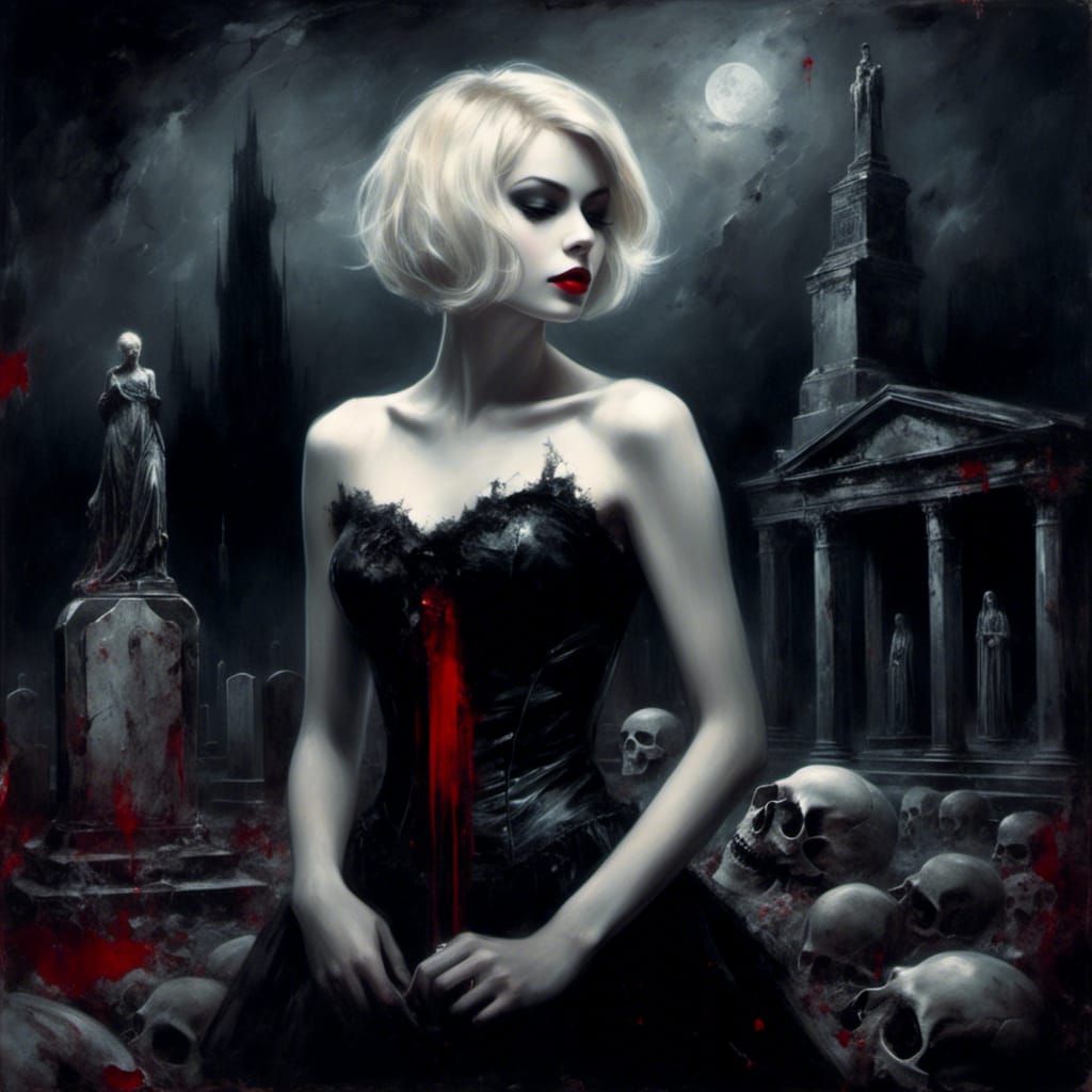 Ethereal Gothic Portrait of Italian Woman