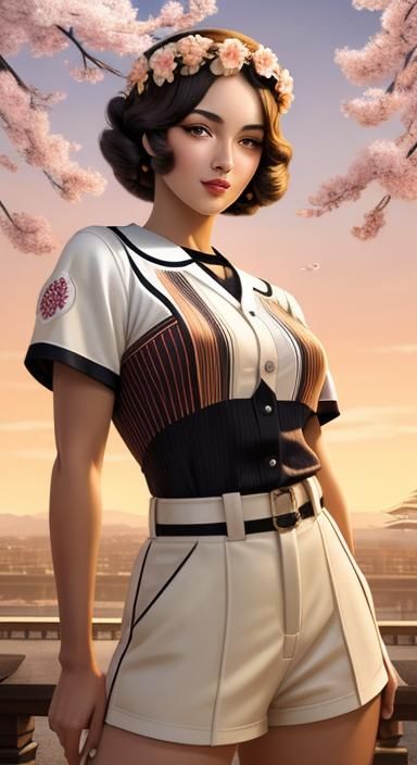 Art Deco Baseball Fashion at Himeji Castle