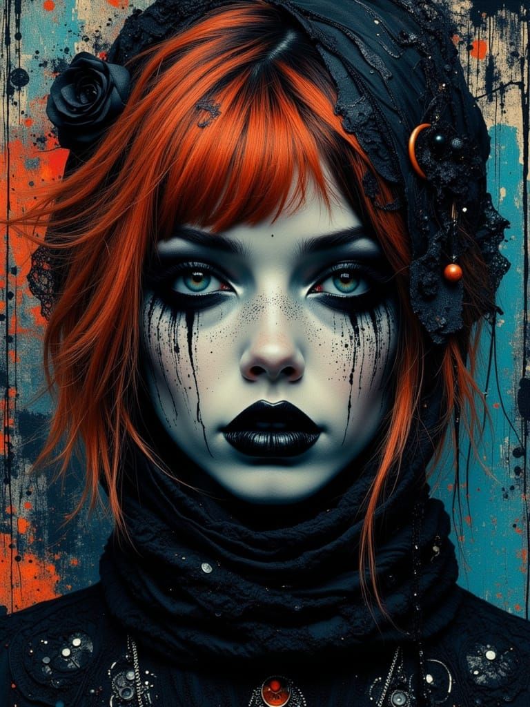 Gothic Surreal Portrait of Melancholic Woman