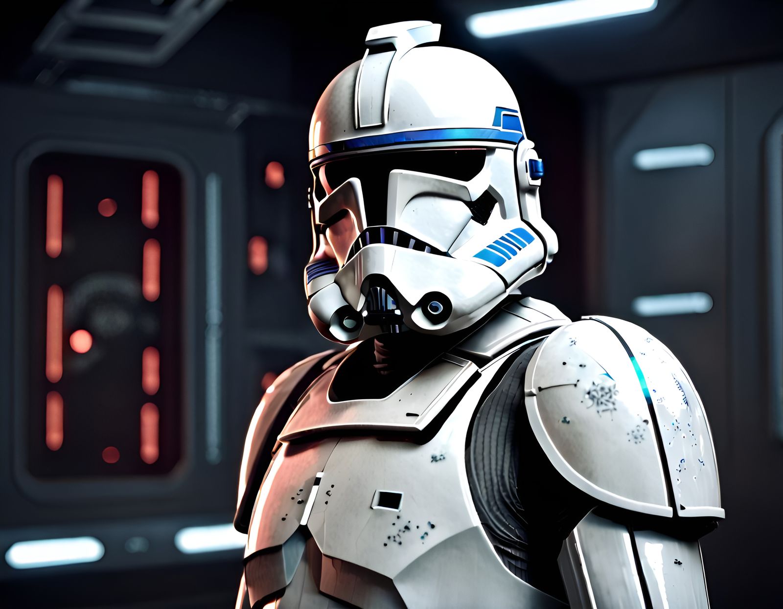 Holographic Clone Trooper Transmission: A Star Wars Scene