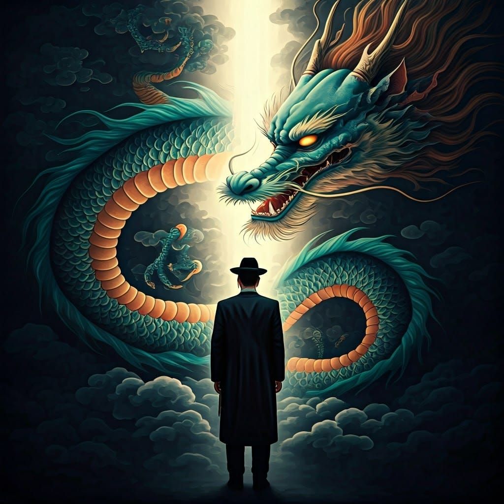 Orthodox Man with Etrog in Ukiyo-e Style