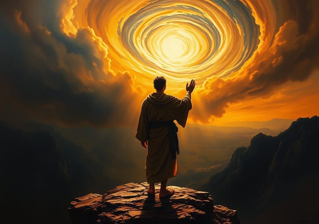 Figure at Dawn's Edge: A Tenebrism Study