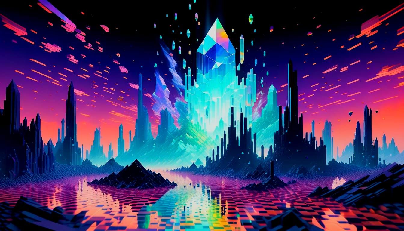Pixel Art Surrealism Crystalline