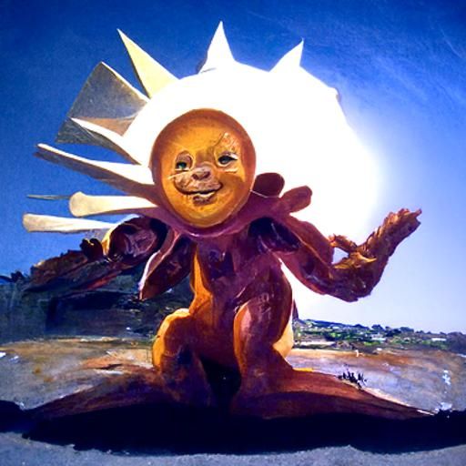 Teletubbies Sun as Oil Painting