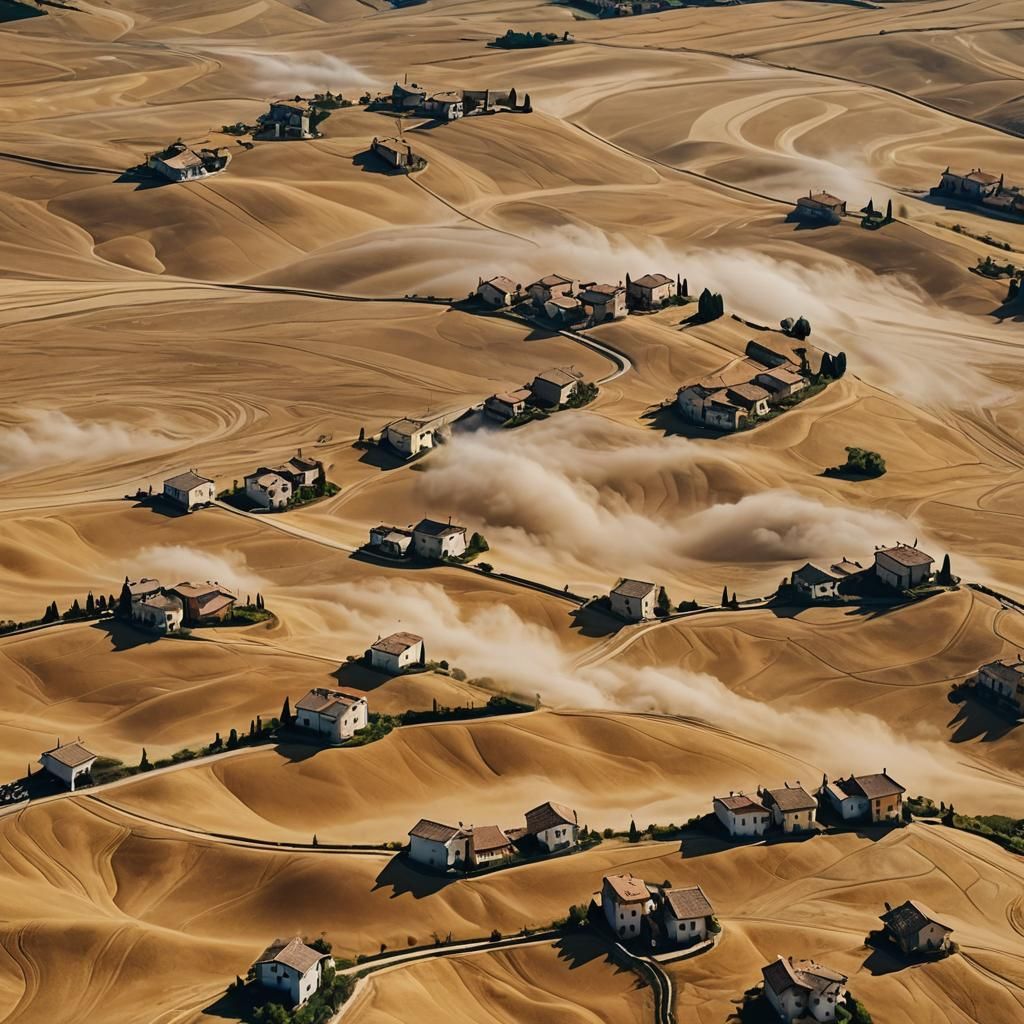 Sandstorm in Italy: A Valley Village in Sahara Dust