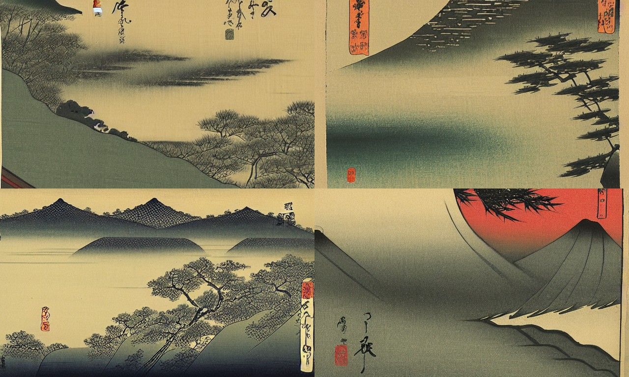 Shin-hanga Style Landscape Illustration