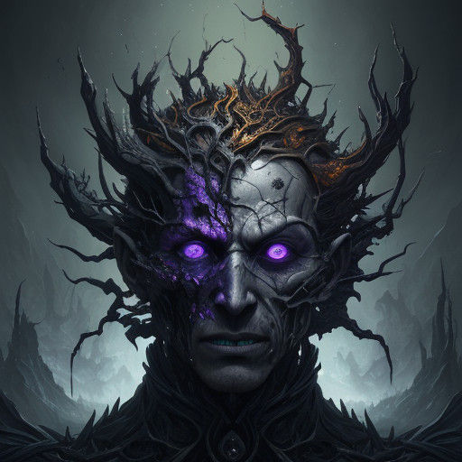 Surreal Shattered Humanoid in Mirrored Chaos