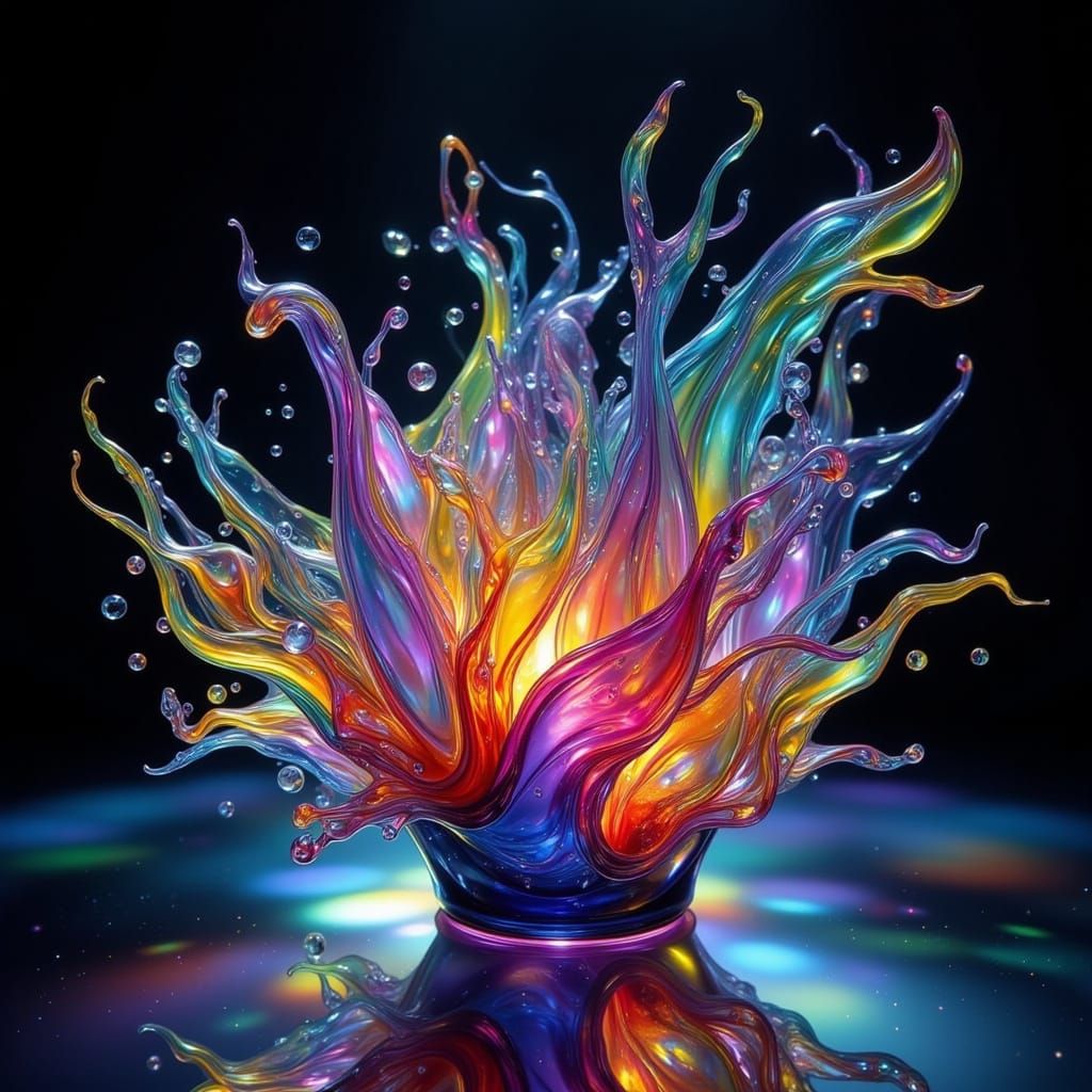 Ethereal Glass Sculpture in Dark, Gradient Background
