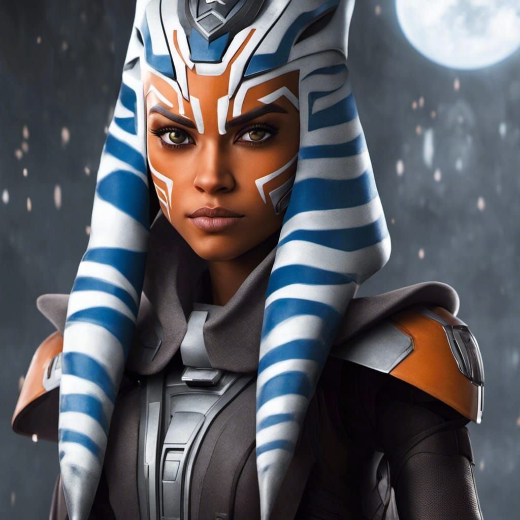 Detailed Portrait of Ahsoka Tano in Star Wars Universe