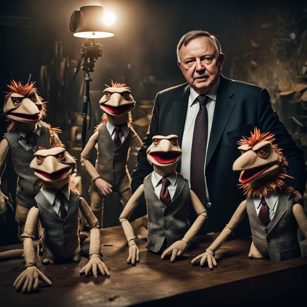 Anthony Albanese Australian Prime Minster with his puppet masters controlling him lol