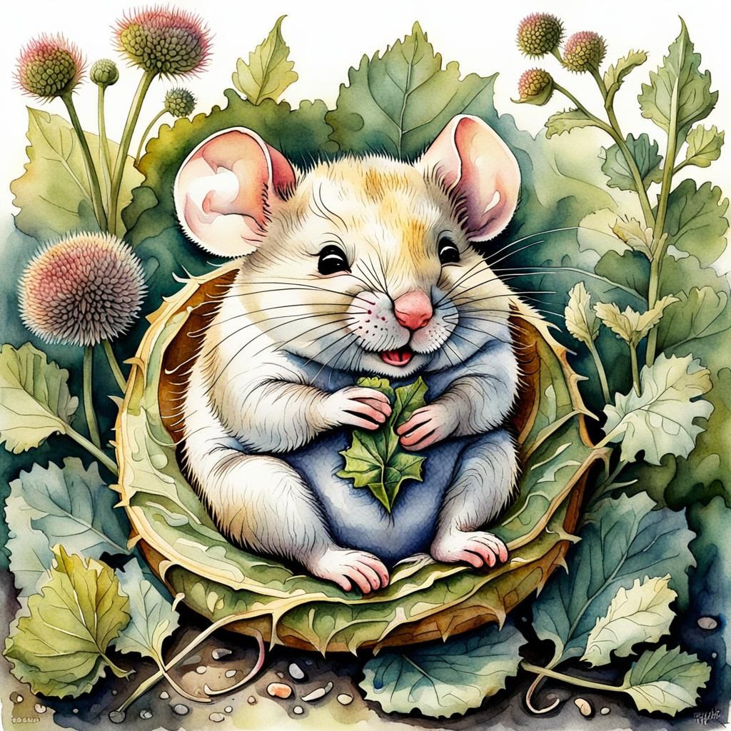 (little chubby fluffy adorable baby mouse (correct anatomy)s...