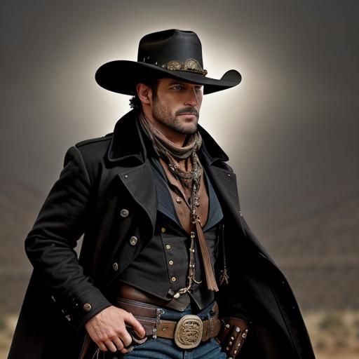 Steampunk Gunslinger in the Wild West