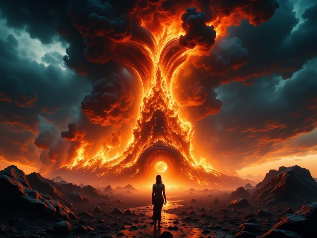 Surreal Firestorm Unleashes Inferno Rain