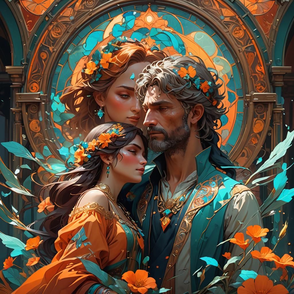 Melancholy Concept Art in Orange and Teal